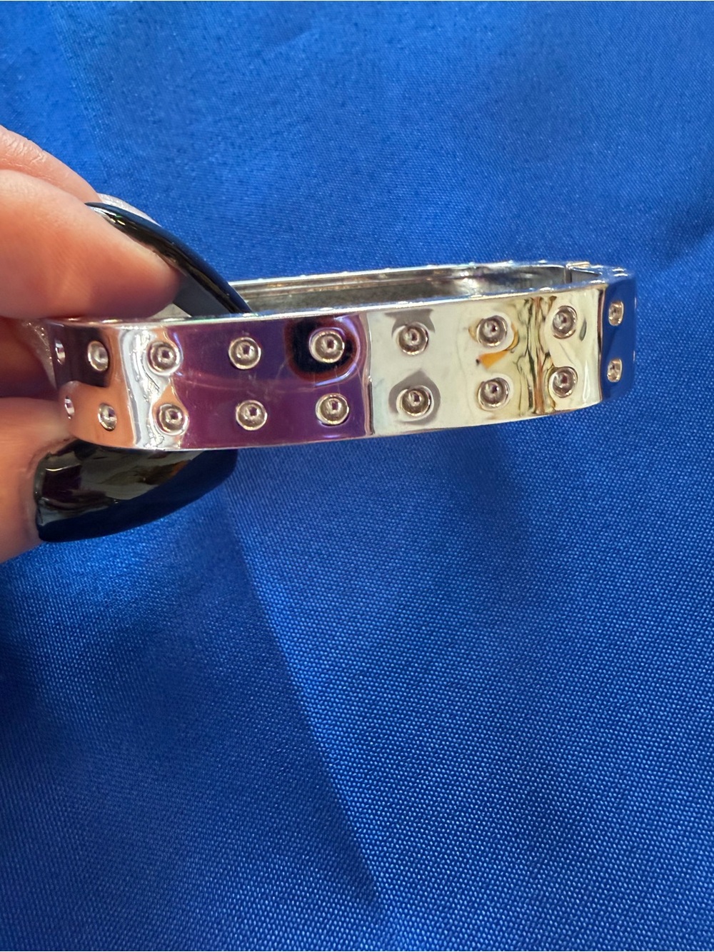 Park Lane Silver Crystal Hinged Bangle Bracelet